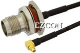 TNC Female Bulkhead to MMCX Plug Right Angle Semi-Flexible Precision Cable
