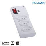 ETL 3 Outlets Power Strip with USB Ports and Switch