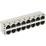 RJ45 Multi-Port 2 Row Connector with Shield