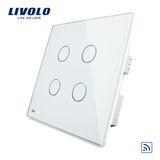 Livolo UK Standard 4gang Remote Wall Light Touch Switch Vl-C304r-61