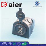 Double Port 12V Car USB Flush Mount Socket (DS2313)