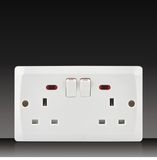 13A Wall Socket with 2 Gang Switch (BK17)