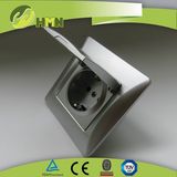 Silver Color 1 Gang Dust Cap Schuko Socket