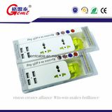 2-Outlet Travel Charger Power Strip with 4 USB Ports