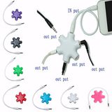 3.5mm Aux 6 Way Headphone Splitter Converter Aux Audio Cable for iPhone iPod