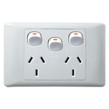 Ee-C316 Australia 3 Gang Switch with Two 15A 3pin Socket