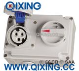 IP67 16A International Standard Socket with Switches and Mechanical Interlock