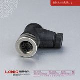 M12 Connector D Coded 4p Female Right Angled with Cable Plug