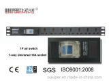 Rackmount PDU with 220V/16A/7 Outlet ISO 10A/1u/19