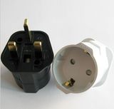 White Black 250V 13A Fuse European Germany Schuko Socket to 3 Pin UK AC Power Plug Travel Adapter Adaptor Plug