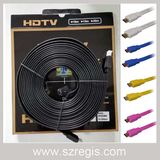 Colorful Large Screen Display Flat Gold-Plated Data Coaxial HDMI Cable