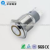 16mm 1no 1nc Resetable Self-Locking Flat Ring Illuminated IP67 Ik10 Push Button Switch