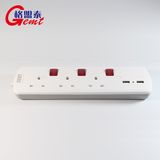 13A 250V UK Switch Socket Power Strip with USB Socket