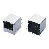 Shielded 180 Degree 8p8c Internet Connector Integrated Magnetics RJ45 Jack