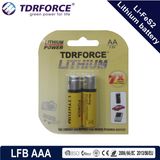 1.5V 10 Years Shelf Life Low Self Dicharge China Factory Li-Fes2 Battery (LFBAAA)