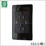 ETL Us Duplex Receptacle Socket with Twin USB Charger Ports