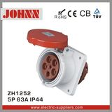 IP44 5p 63A Straight Panel Mounted Socket for Industrial