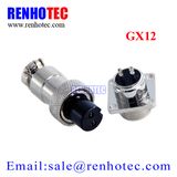 Square Panel Mount Gx12 2 Pin Circular Connector M12 Waterproof Connector