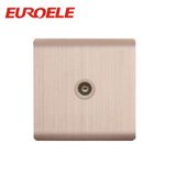 Gold Color Brushed Aluminum Alloy TV and Satellite Socket