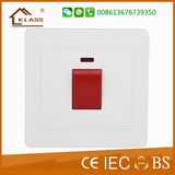 45A White PC Air Conditioner Red Push Button Wall Switch