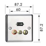 Stainless XLR Wall Plate, Wall Socket (9.2072)