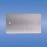 Double Blank Plate, Flat Brushed Chrome