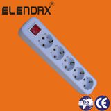 European Style 10/16A 5 Way Extension Power Switch Socket (E8005ES)
