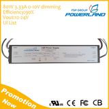 80W 3.33A Constnt Current 0-10V Dimming LED Driver with 12-24V Output