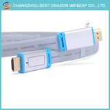 1.5m Gold Plated Male to Male HDMI 1.4 Version Flat Cable for TV