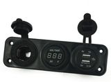 Car Digital Voltmeter Dual USB 2 Port Power Socket