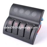 with Red LED Rocker Switch Panel Caravan Automotive 4 Gang Rocker Switch