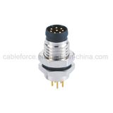 M8 8pin Male Panel Mount Connector with PCB Contacts