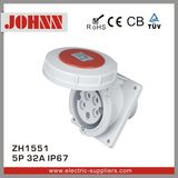 IP67 5p 32A Slopping Mounted Industrial Socket