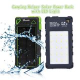 Dual Hooks Solar Power Bank Colorful Design 10000mAh Solar Charger