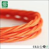 VDE UL Twisted/Round Textile Cotton Braided Electrical Fabric Cable