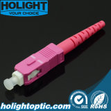 Sc Om4 Fiber Optic Cable Connectors with Pink Housing and Boot