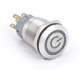 19mm Ring Illumination on off Symbol Illumination Momentary Anti Vandal Push Button Switch