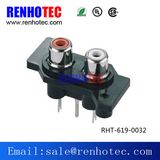 RCA PCB Mount Female Outlet Jack RCA Socket Black