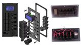 Gang Aluminium LED Rocker & LED Voltmeter Waterproof Switch Panel