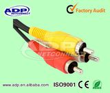 2016 Factory Male to Male 3RCA to 3 RCA AV with Golden Connector Cable