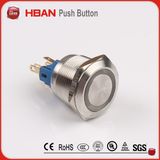 Ce RoHS 22mm IP67 Waterproof Stainless Steel Push Button Switch with Ring LED