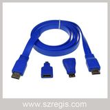 Male to Male Flat HDMI Cable with Mini Micro Adapter
