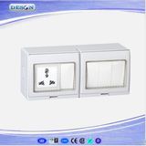 IP55 4 Gang Switch and 1 Gang Universal Socket Waterproof Wall Switch Socket