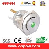 Onpow 16mm Illuminated Push Button Switch with Long Pin Terminal (GQ16H-10D/JL/R/12V/S, 16mm, CE, CCC, RoHS)