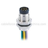 M8 8pin Male Connector Panel Front Mounting Connector with Wires