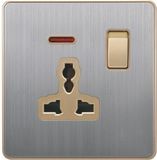 British Standard Stainless 13A Multi-Functional Switched Socket with Neon