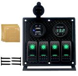 12V-24V DC 4 Gang Waterproof Marine LED Switch Panel