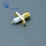 SMA Female 2 Holes Flange Connector with Stub Terminal Extended 4mm Insulator and 3mm Pin