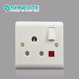 Bakelite 1 Gang 15A Round Switced Socket with Neon