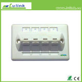 120 Type Inclined 45 Degree 4 Port Network Faceplate